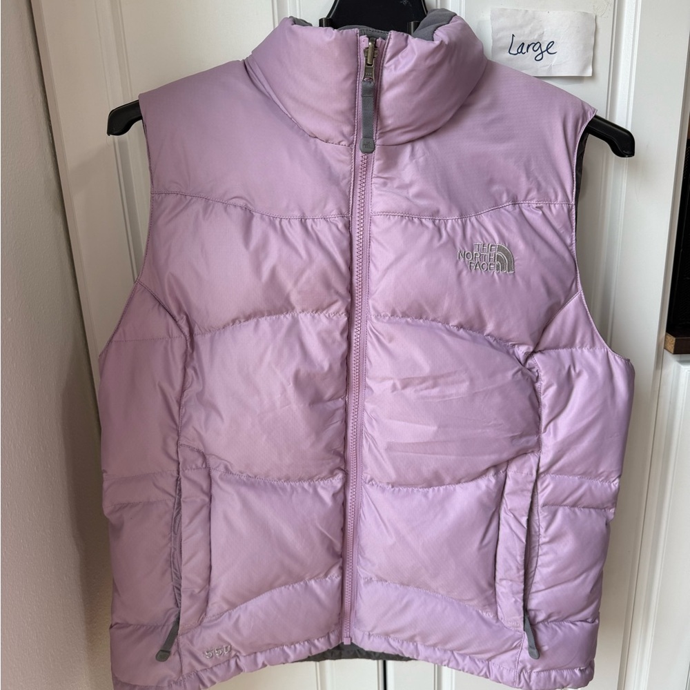The North Face women’s large 550 down filled Lavender Puffer Vest